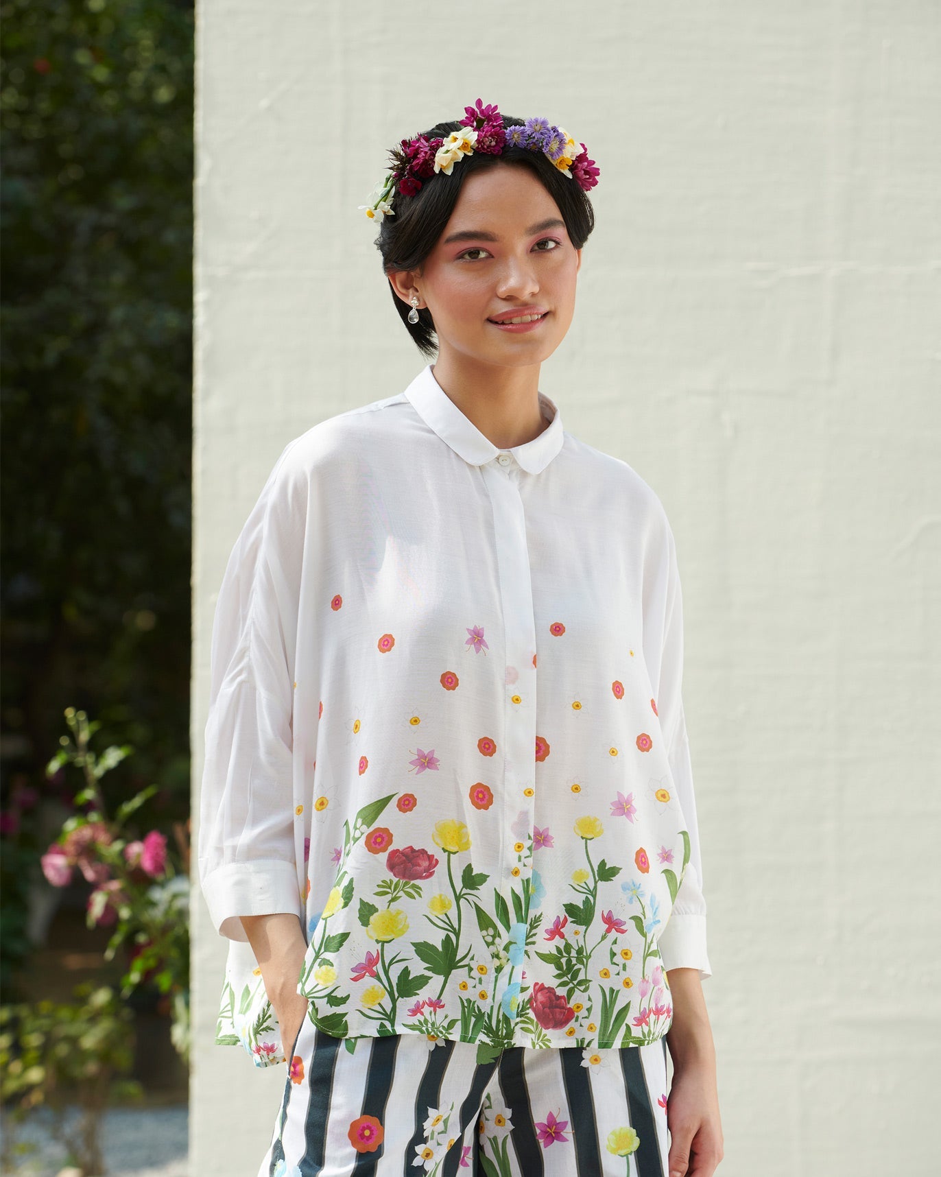 Square Floral Shirt - Multi Color