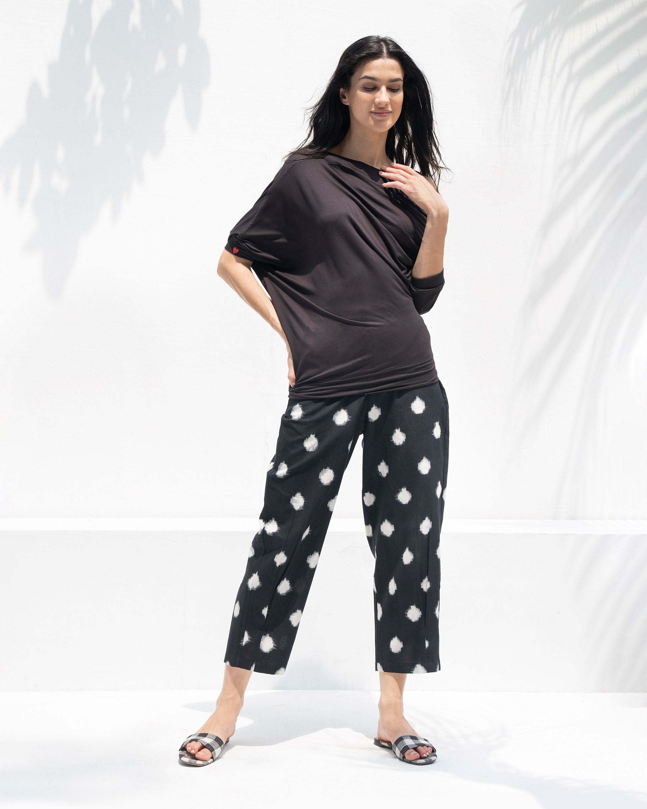 Serena Pyjamas - Ivory & Black