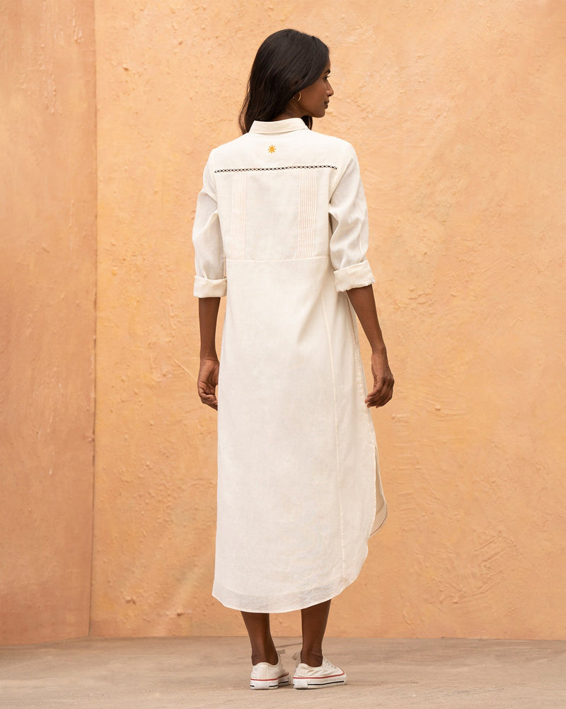 Pintuck Dress - Ivory