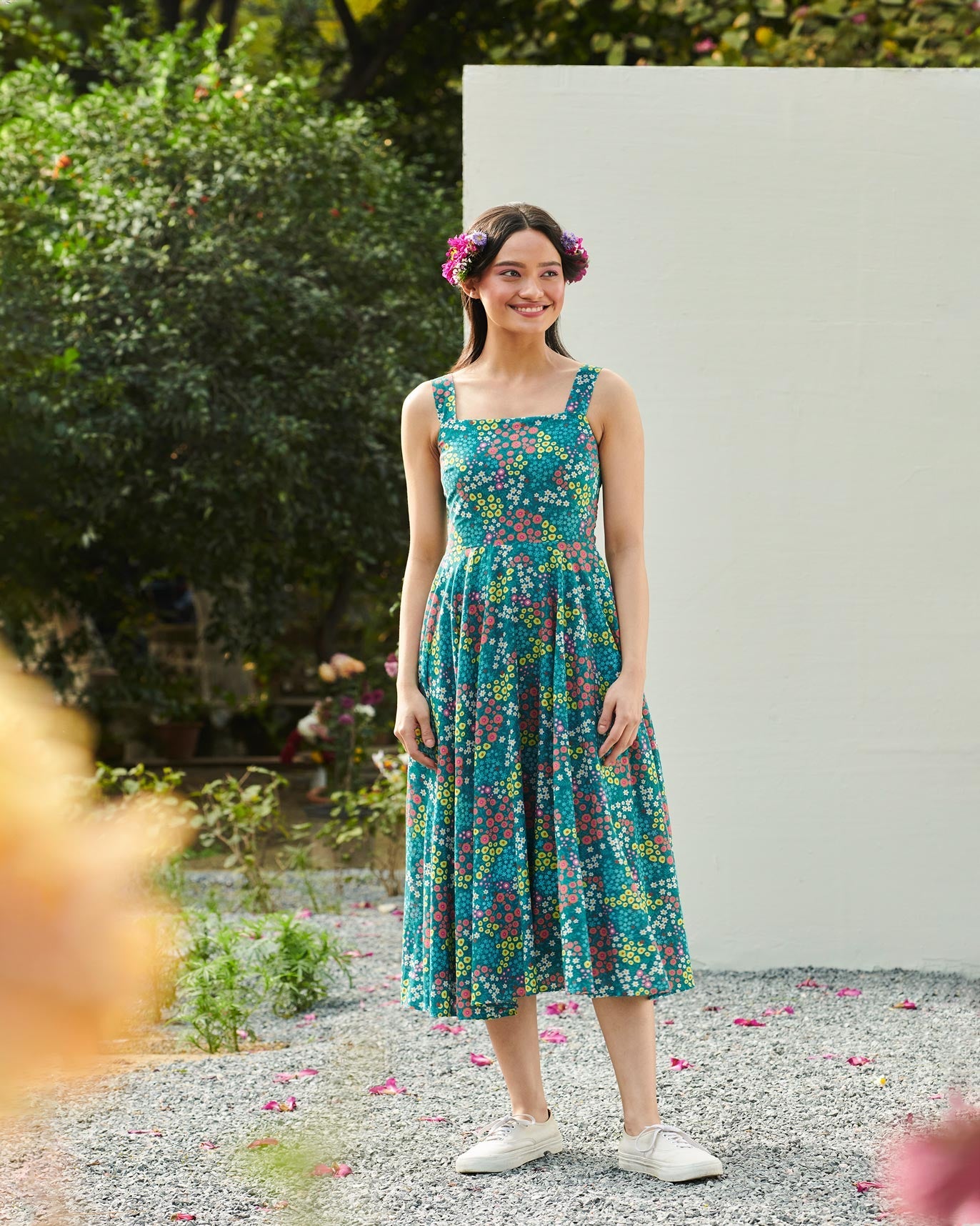 Strappy Smocked Dress - Multi Color
