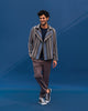 Woolen Knotch collar jacket - Grey & Blue
