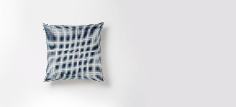 Verandah Checkered Block Cushion Cover - Blue