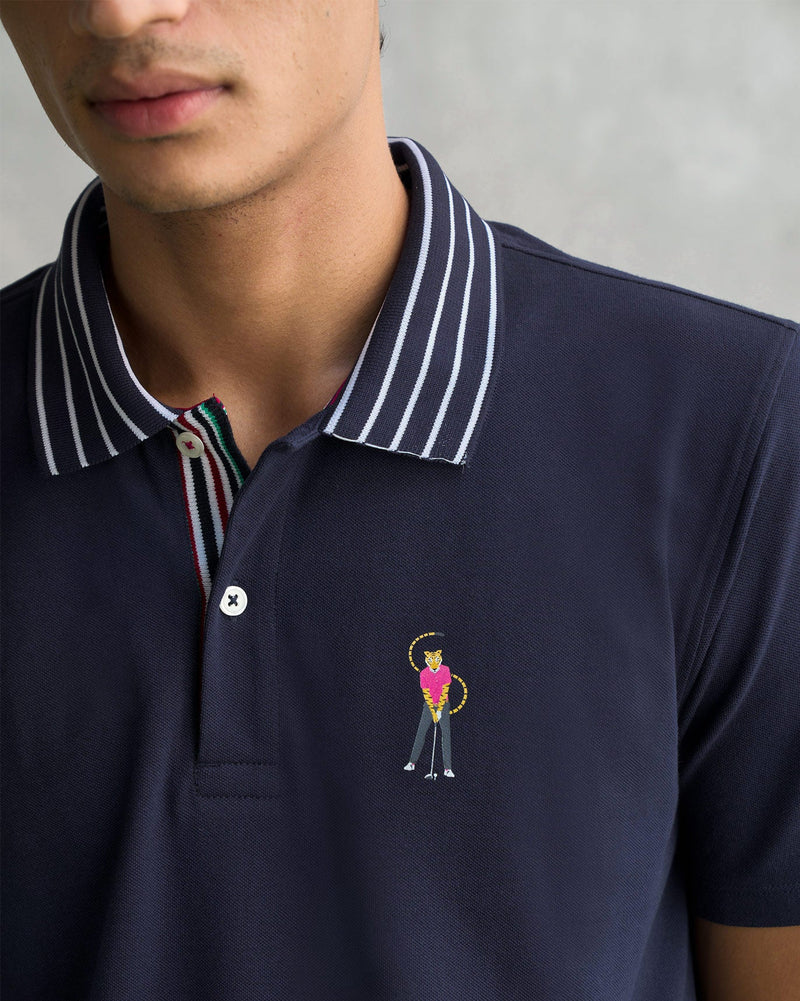 Volley Polo T-Shirt - Navy