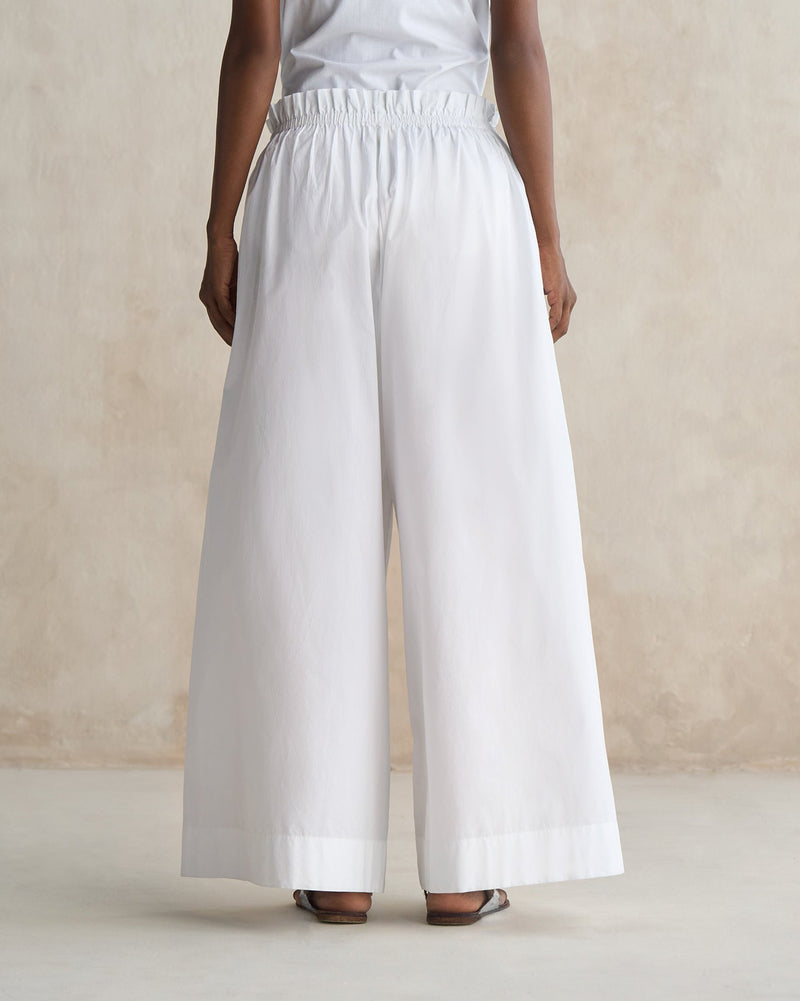 Paperbag Waist Pants - White