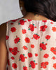 Floret Top - Ivory & Red