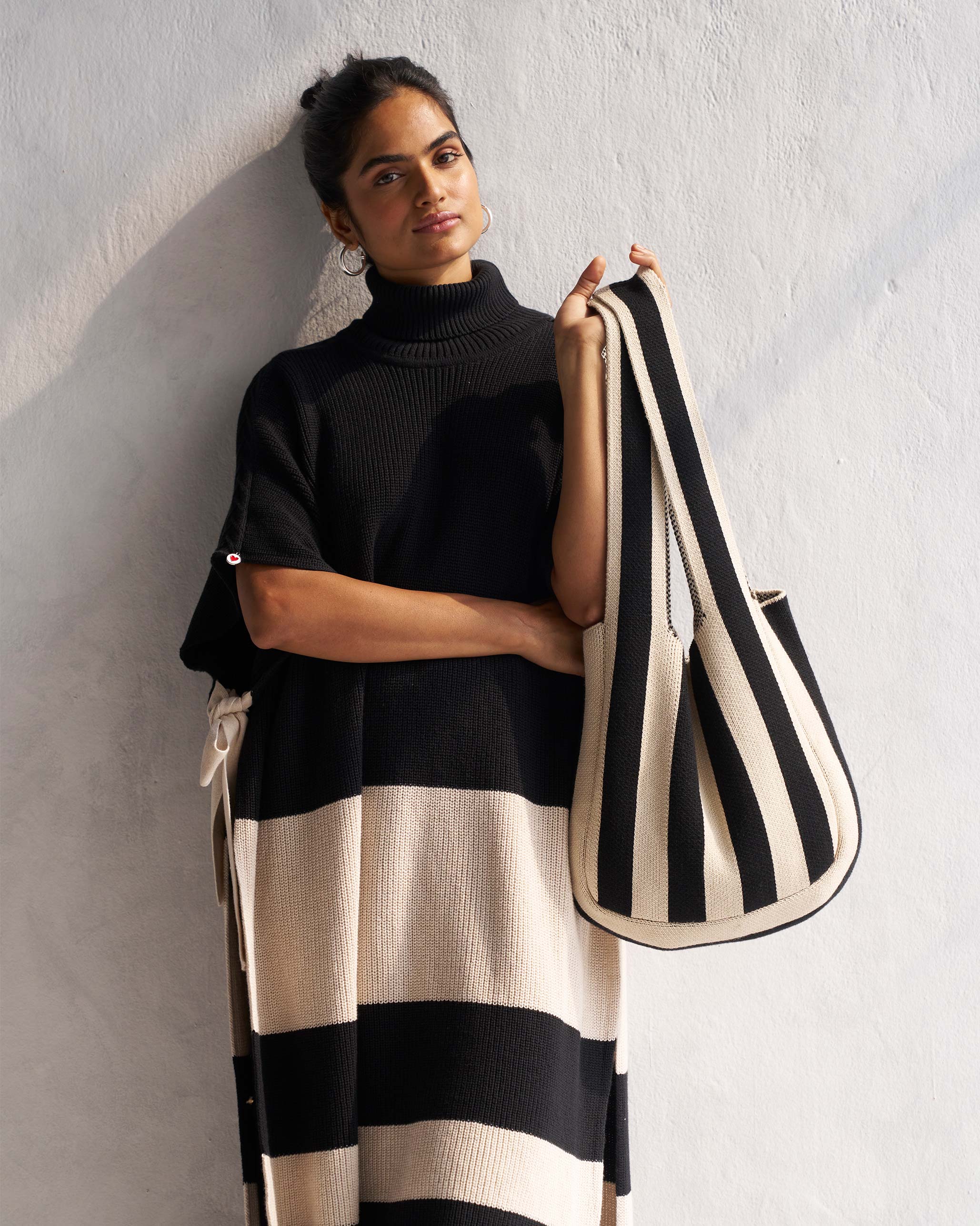 Stripe Bag - Ivory & Black
