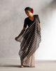 Zari Stripe Sari - Silver & Black