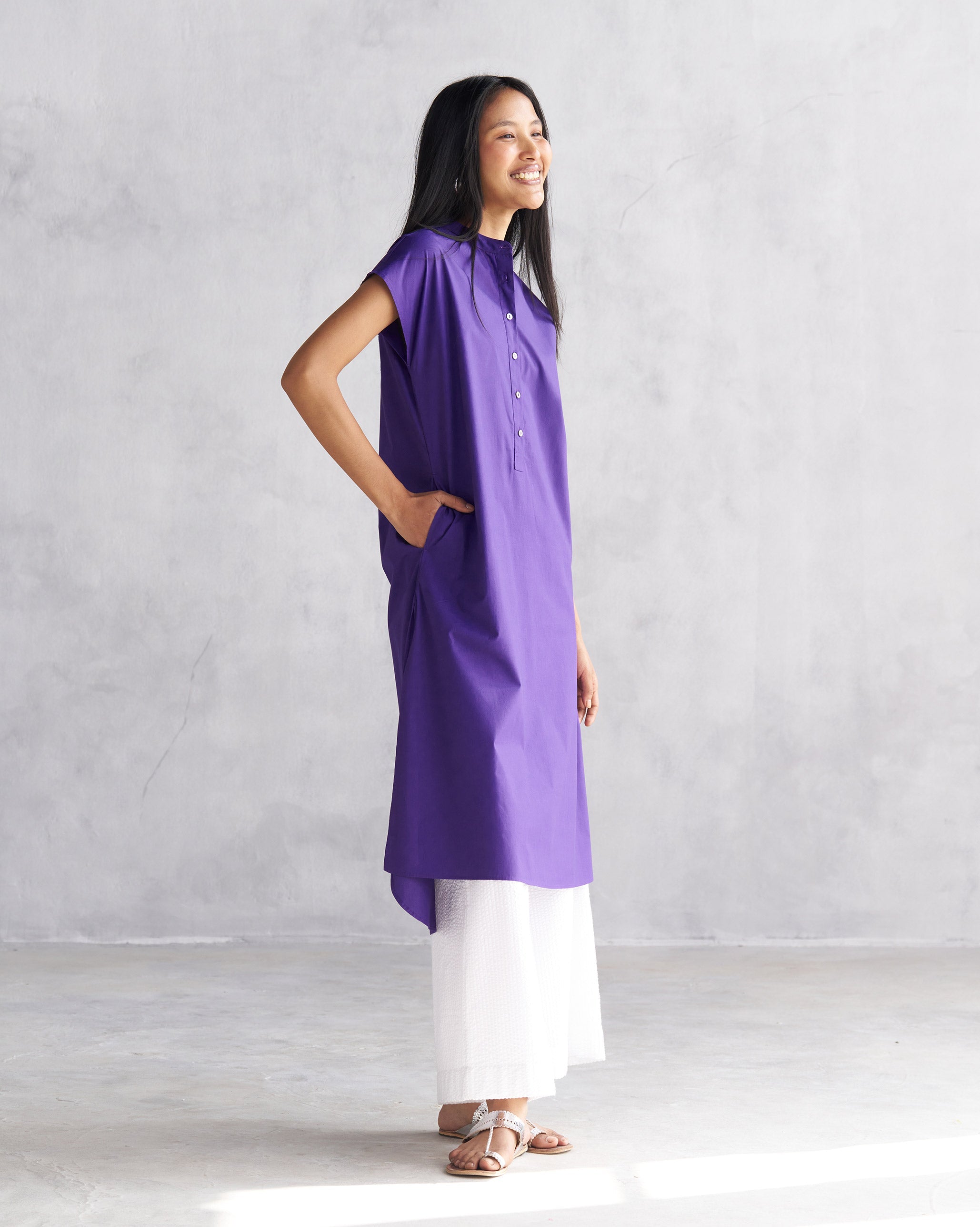 Short Sleeve Kurta - Purple